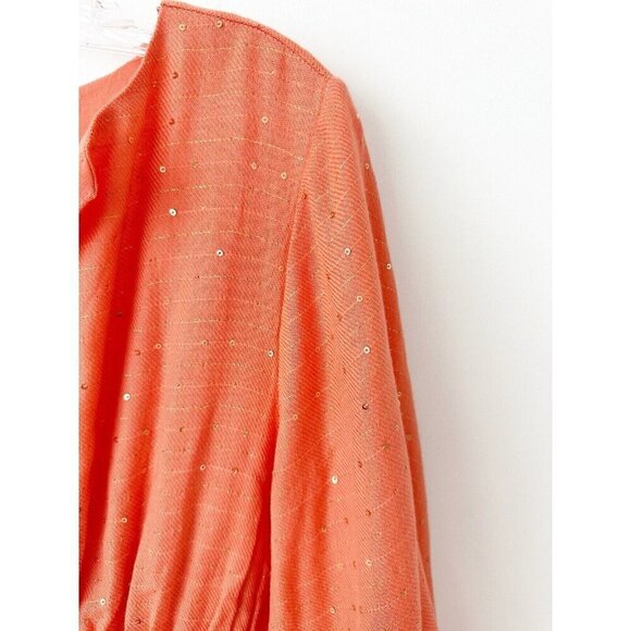 NWT PQ Anthropologie Lila Multi Colored Tiered Maxi Dress Cover Up XS / S Orange - Picture 6 of 9